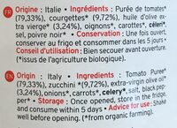 Sauce Tomate Aux Courgettes Bio Kazidomi - Ingredients - fr
