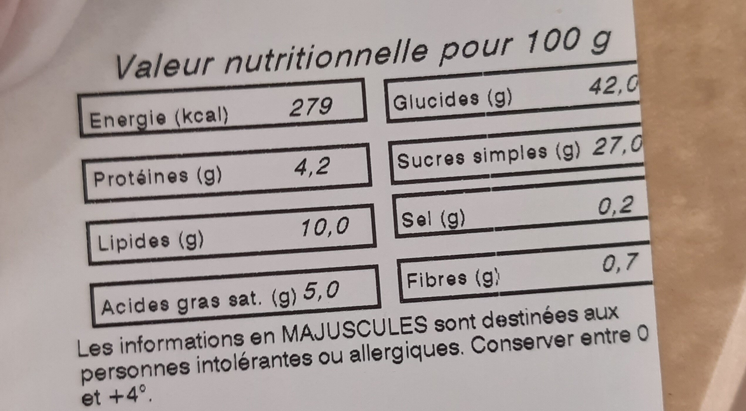 Tarte citron meringuée - Nutrition facts - fr