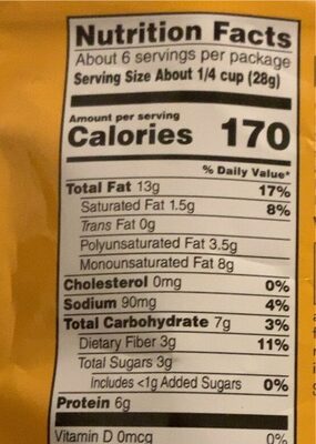 No shells - Nutrition facts