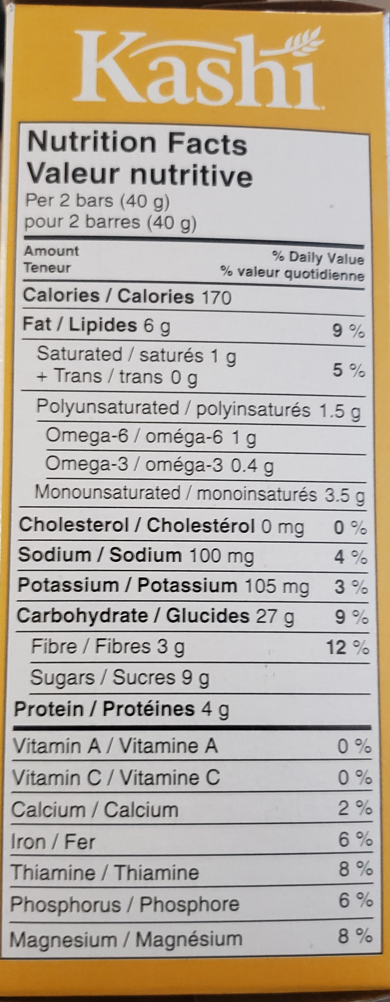 7 grain with quinoa honey oat flax - Nutrition facts - en