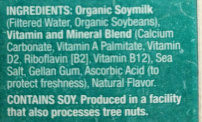 Organic soymilk - Ingredients - en