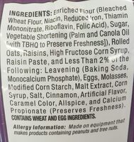 Oatmeal raisin cookies - Ingredients - en