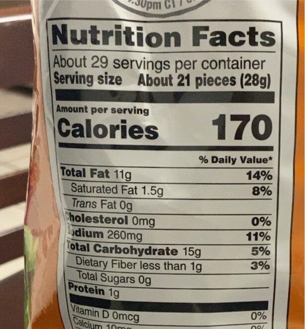Hot cheetos - Nutrition facts - en