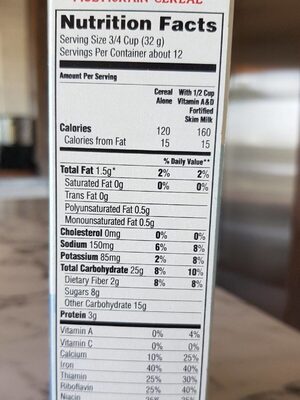 Quaker Life Cinnamon Cereal 13 Ounce Box - Nutrition facts - en