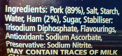 SPAM chopped pork and ham - Ingredients - en