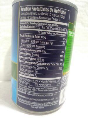 Reduced Sodium Black Beans - Ingredients - en