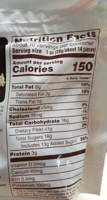 White chocolate peanut - Nutrition facts - en