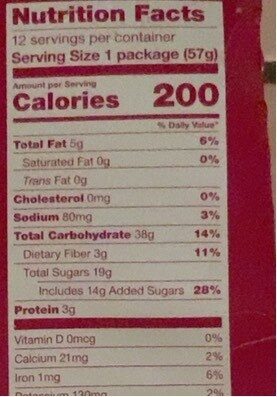 Whole wheat fig bars - Nutrition facts - en