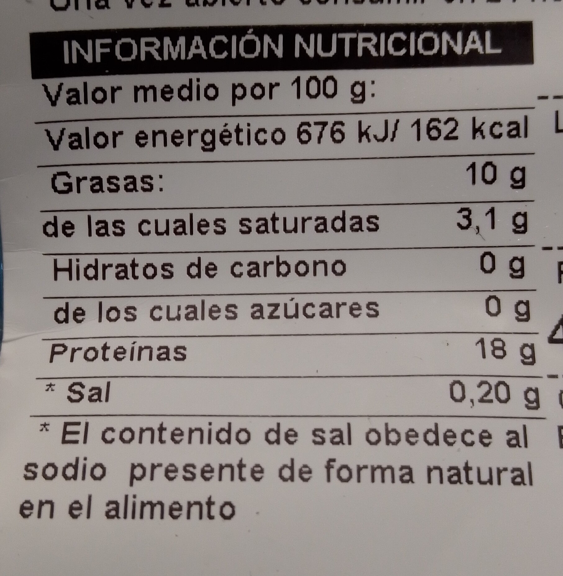 Contracuixes grogues - Nutrition facts - ca