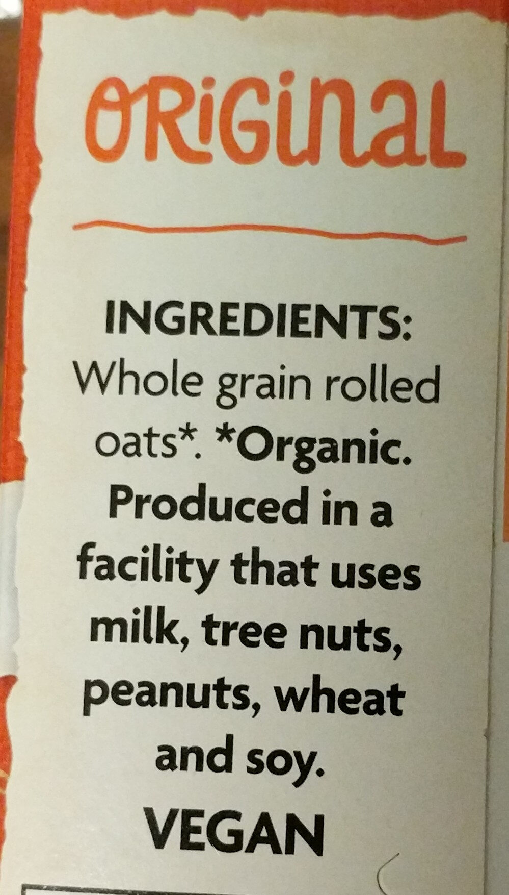 Organic hot oatmeal - Ingredients - en
