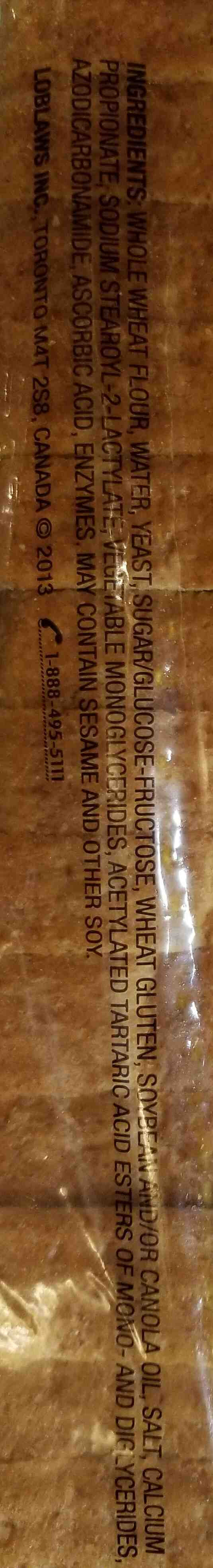100% whole wheat bread - Ingredients - en