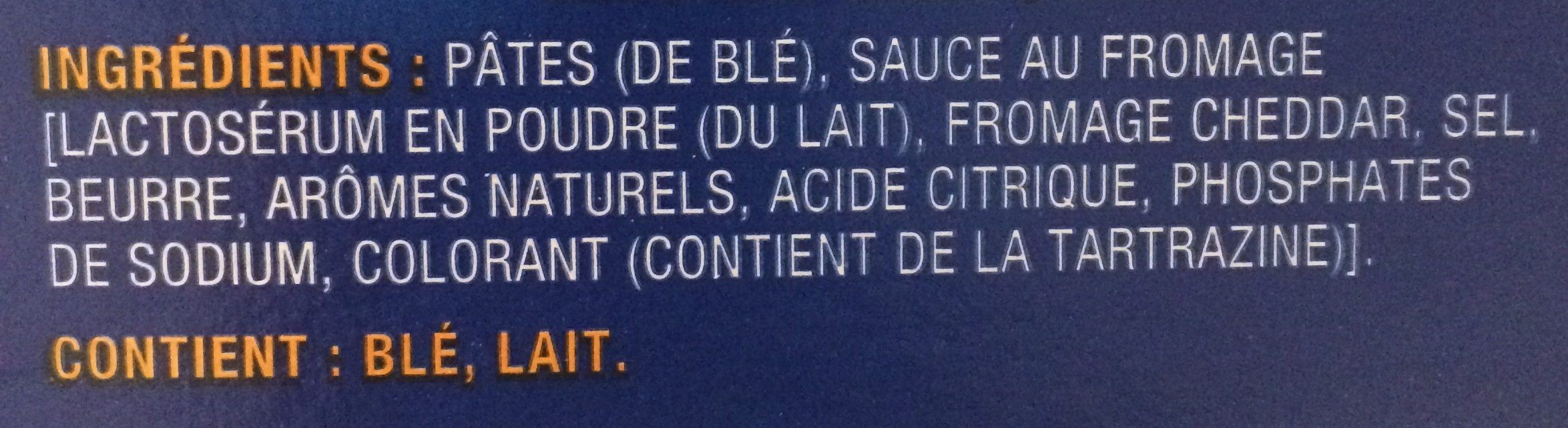 Kraft Dinner - Ingredients - en