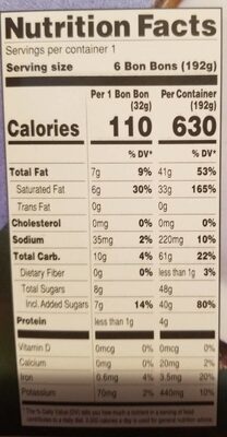 Vegan Cookies & Creme Bon Bons - Nutrition facts - en