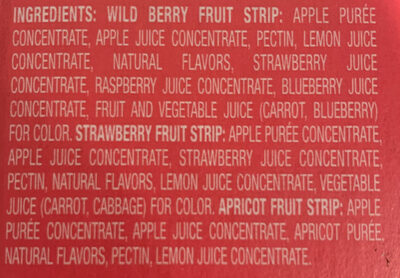 Fruit strips, wild berry strawberry apricot - Ingredients - en