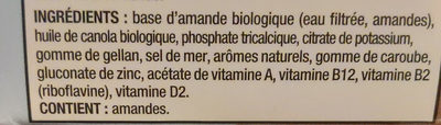 Boisson d'amandes enrichie Biologique - Ingredients - fr