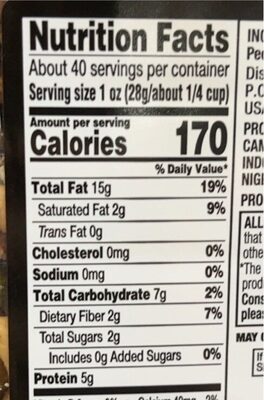 Unsalted Mixed Nuts - Nutrition facts - en