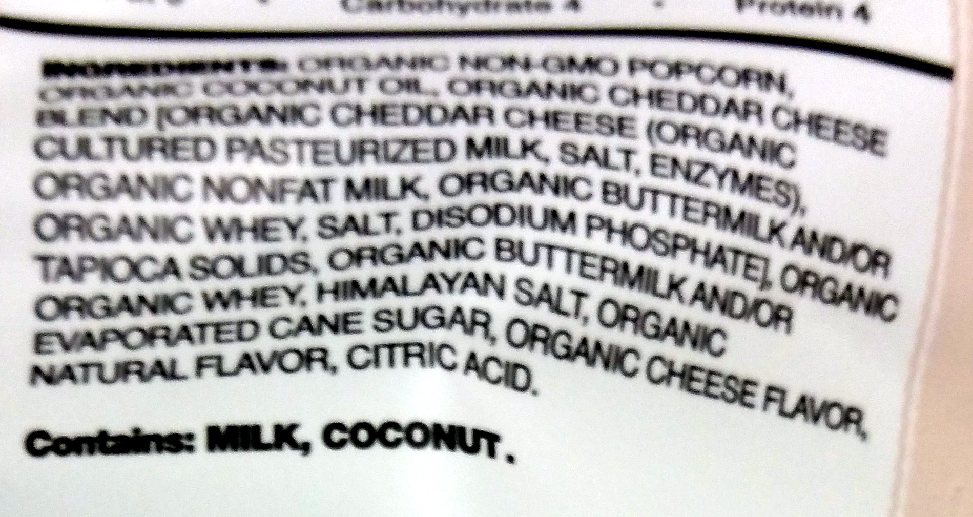 Organic popcorn - Ingredients - en