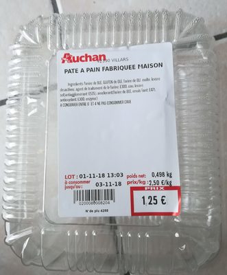 Auchan pate à pain fabriquée maison - Product - fr
