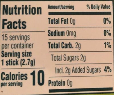 Wrigley's Doublemint - Nutrition facts