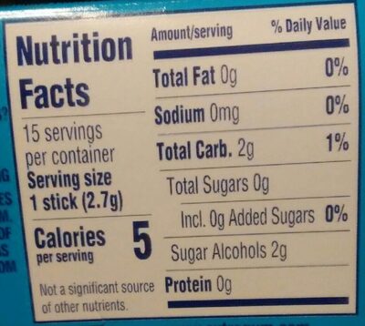 Wrigley's Extra Peppermint - Nutrition facts - en