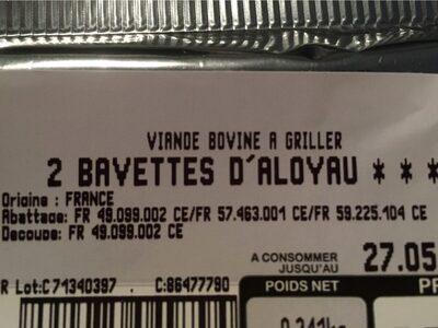 2 bavettes d'aloyau - Ingredients - fr
