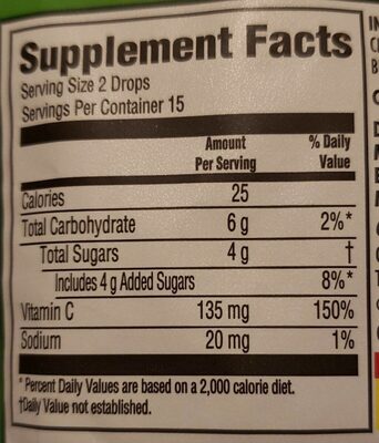 Defense Cough Drops Assorted Citrus 1X30 Pc - Nutrition facts - en