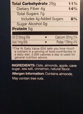 Kind oatmeal - Ingredients