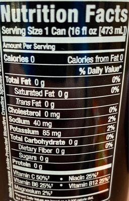 Cotton candy energy drink - Nutrition facts - en