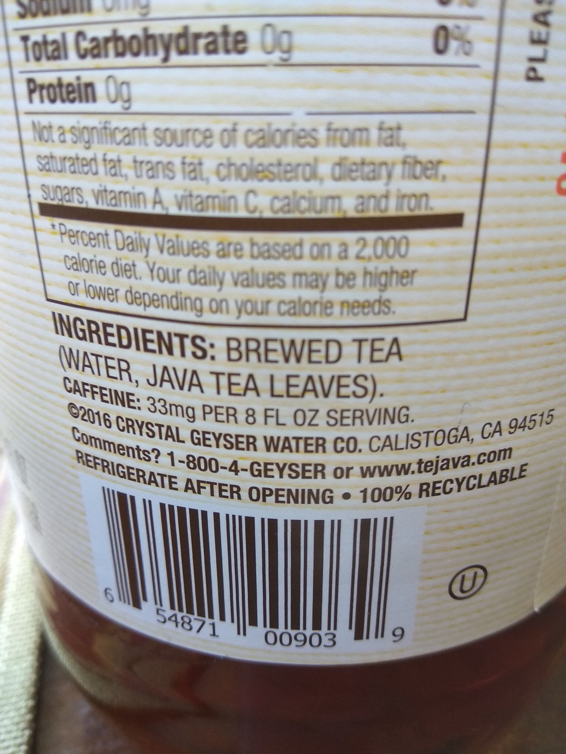 Original unsweetened black tea - Ingredients - en