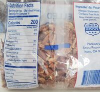 California pecans all natural shelled halves and pieces - Nutrition facts - en