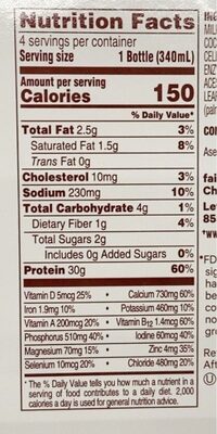 Chocolate Nutrition Shake - Nutrition facts - en