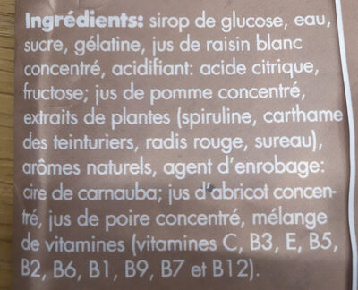 Vitamin gummies - Ingredients - fr