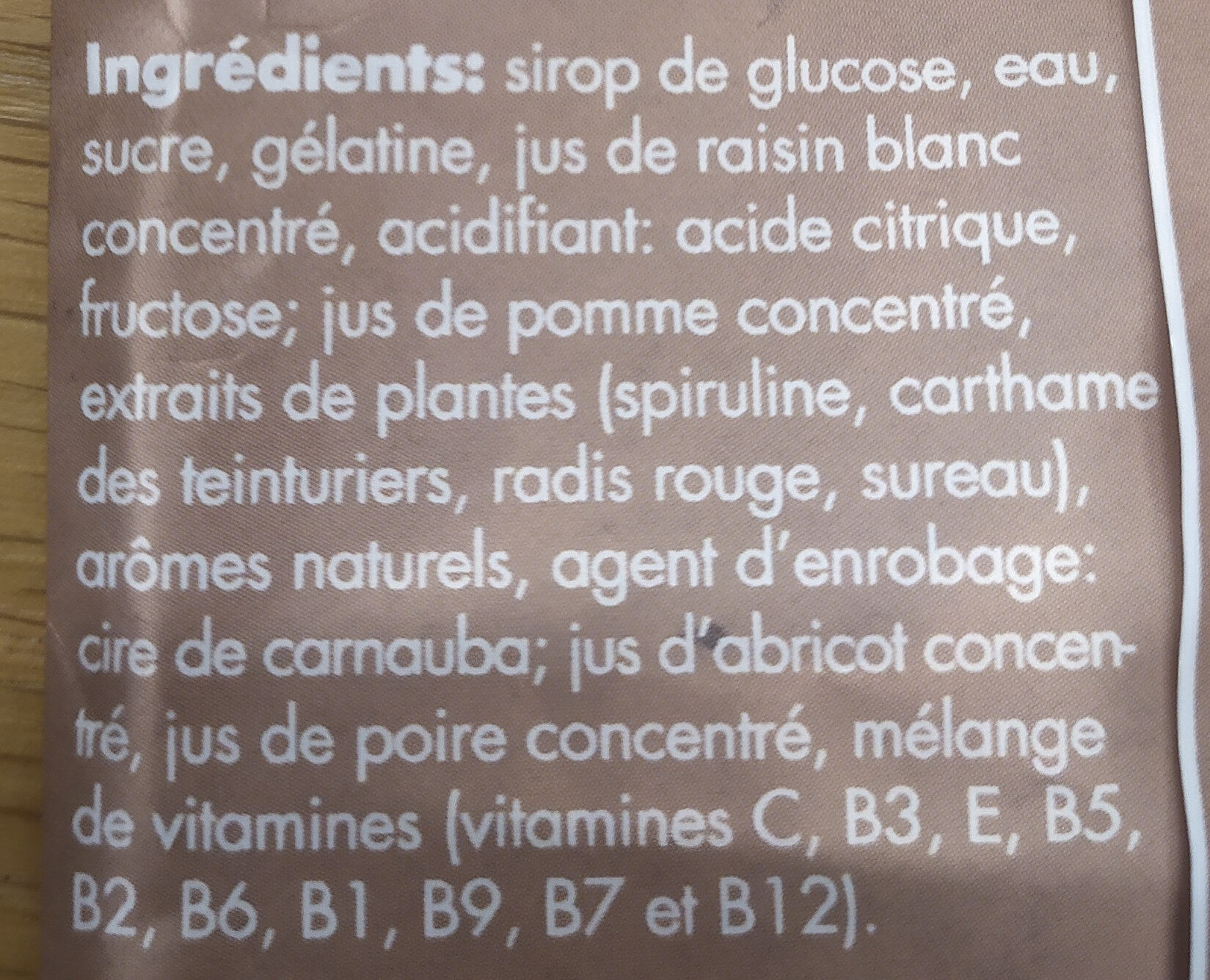 Vitamin gummies - Ingredients - fr