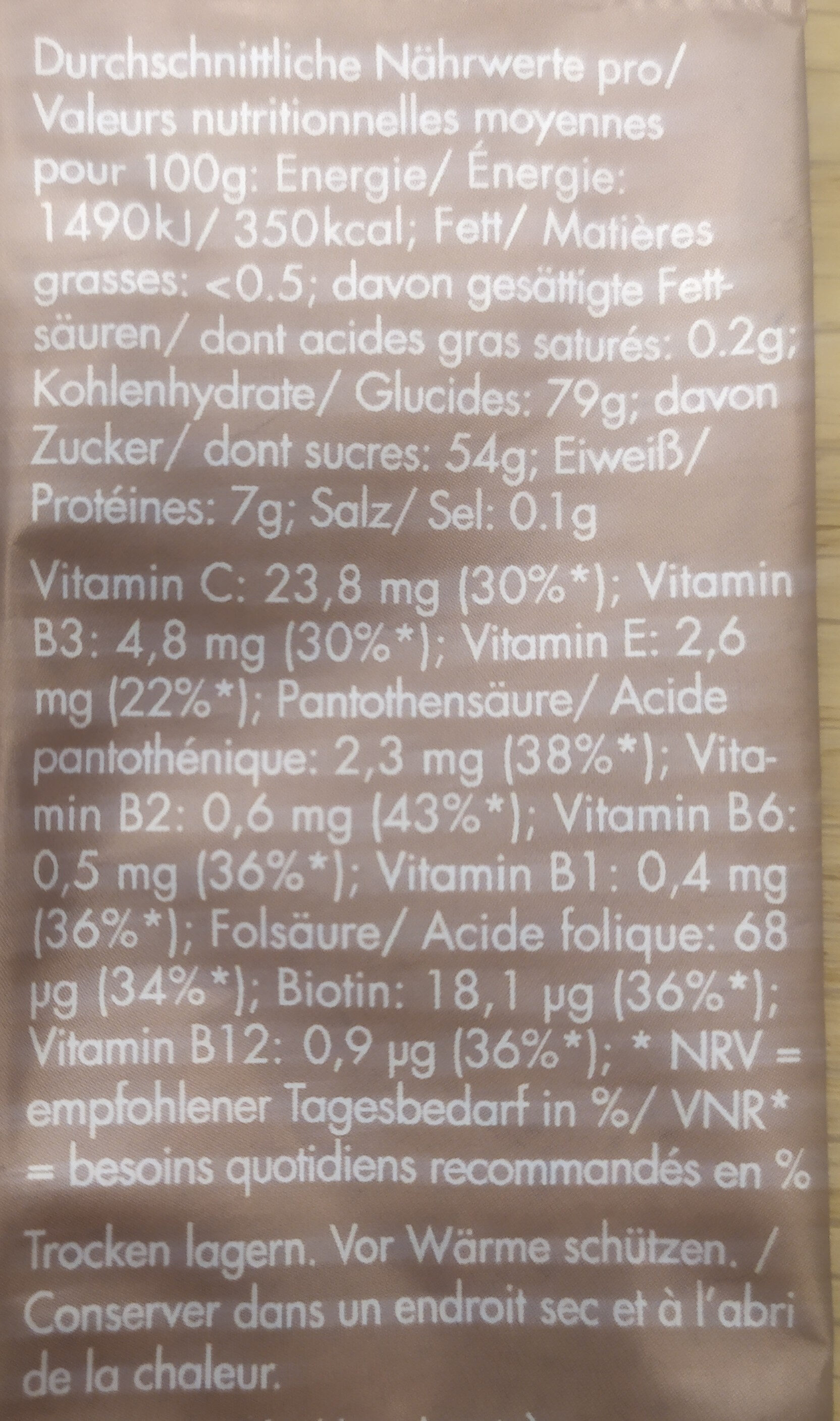 Vitamin gummies - Nutrition facts - fr