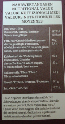 crunchy - Nutrition facts