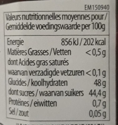 We Bio - Nutrition facts - fr