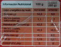 Ros fit - Nutrition facts - fr