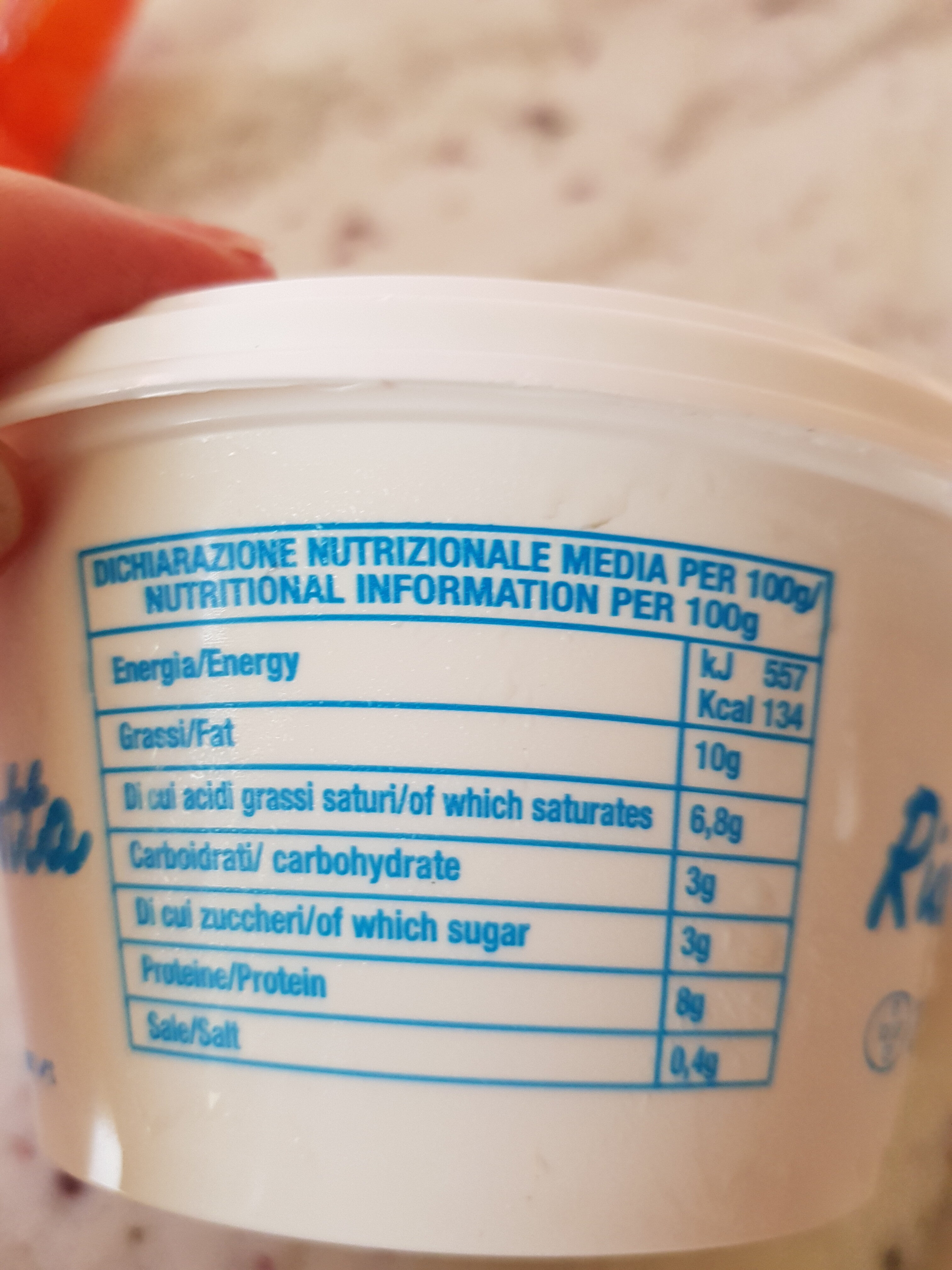 Ricotta - Nutrition facts - fr