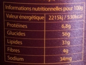 Chocopain - Nutrition facts - fr