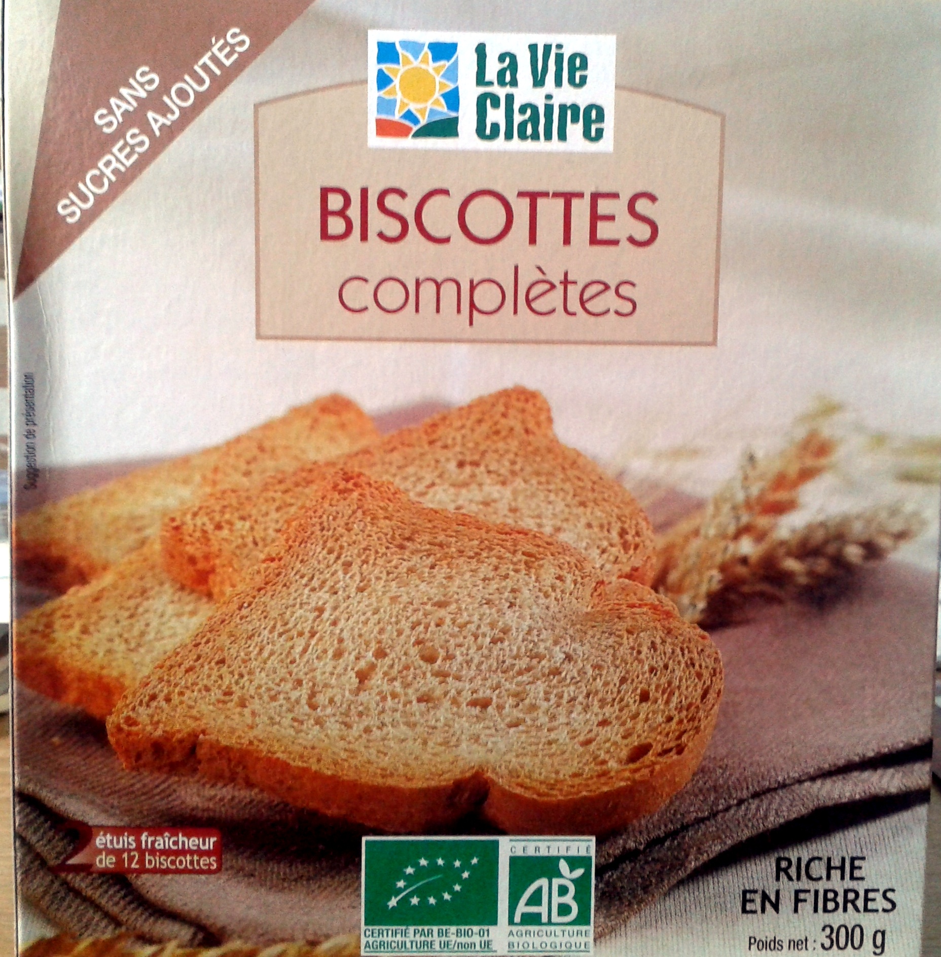 Biscottes complètes sans sucres ajoutés - Product - fr