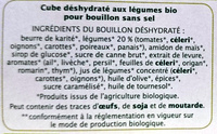 Bouillon cube légumes sans sel - Ingredients - fr