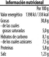 Crema vegetariana Manzanas Rábano picante - Nutrition facts - es