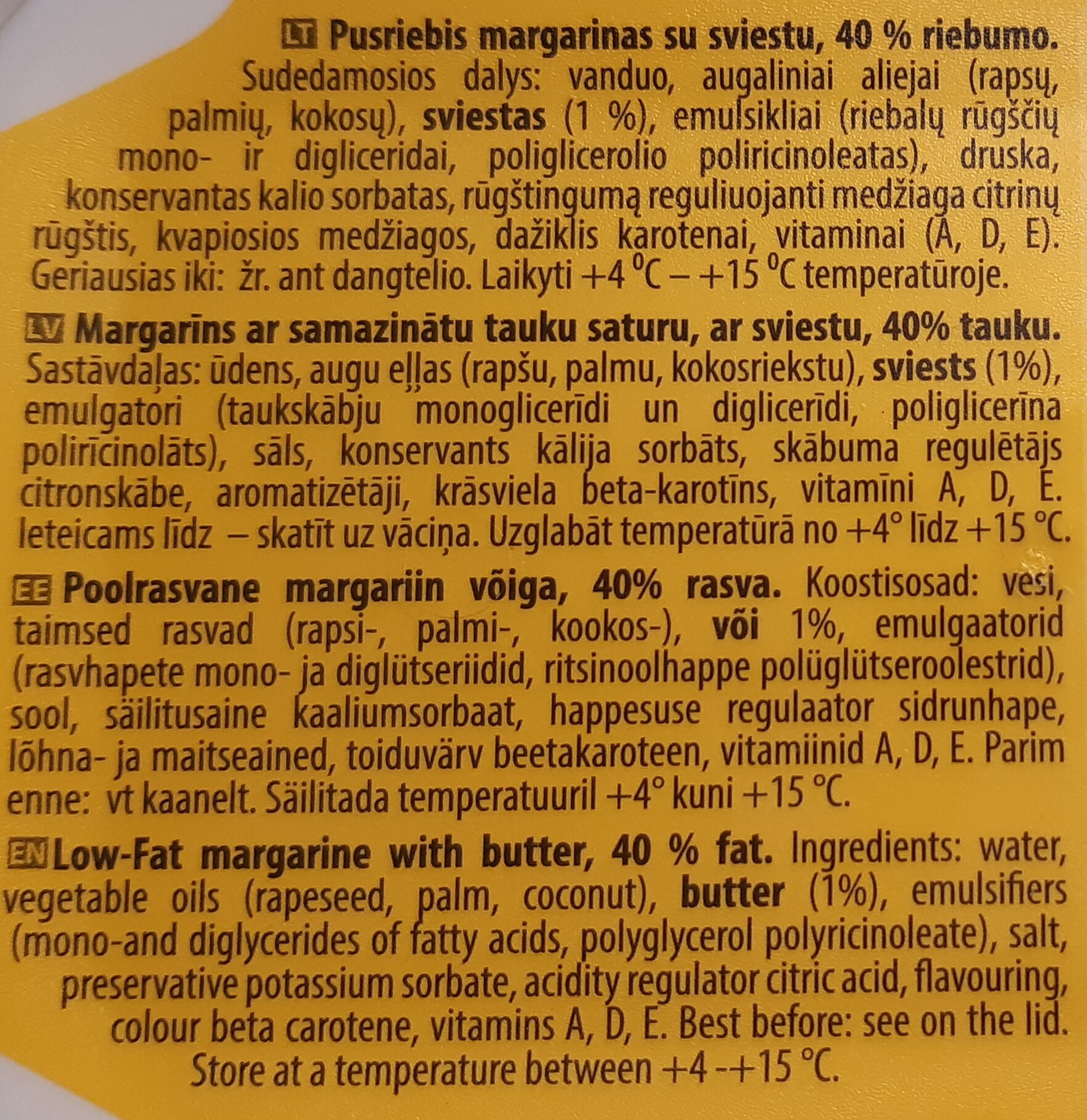 Star Mountains Extra Butter - Ingredients - en