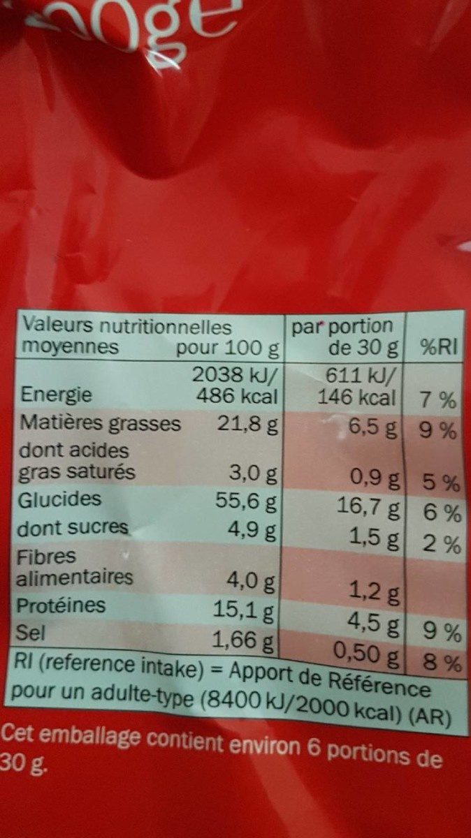Flips Cacahuètes - Nutrition facts - fr