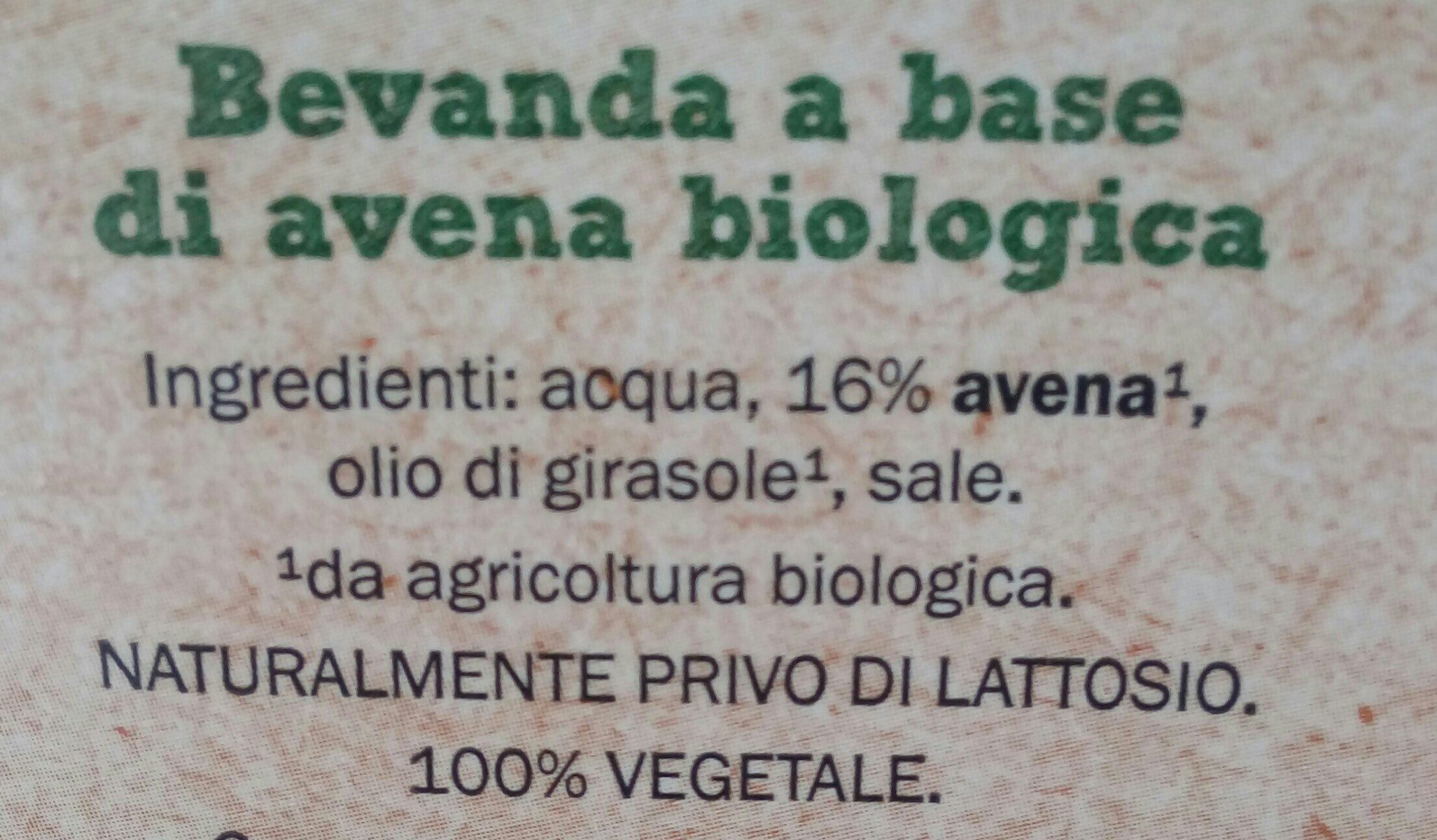 Bio organic bevanda all'avena - Ingredients - fr