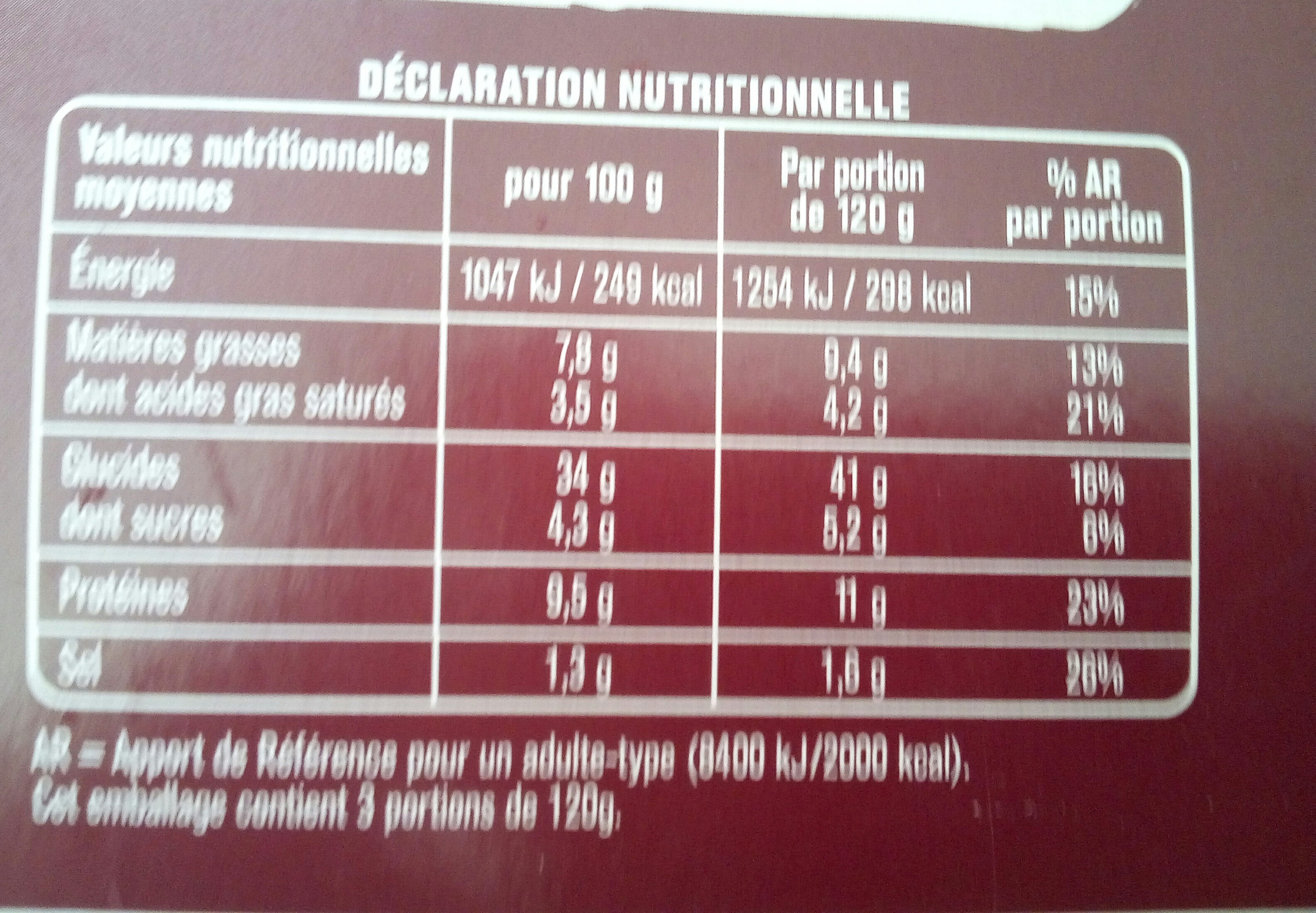Déli'pocket - Nutrition facts - fr
