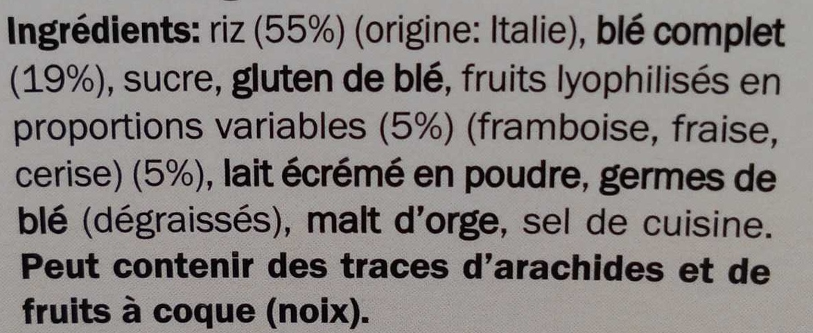 Special flakes red berries - Ingredients - fr