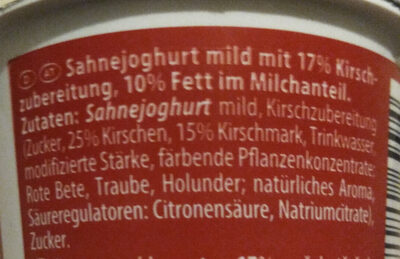 Sahnejoghurt, mild, Kirsche - Ingredients - de