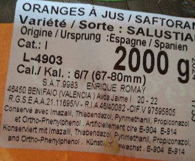 Oranges à jus - Ingredients - fr