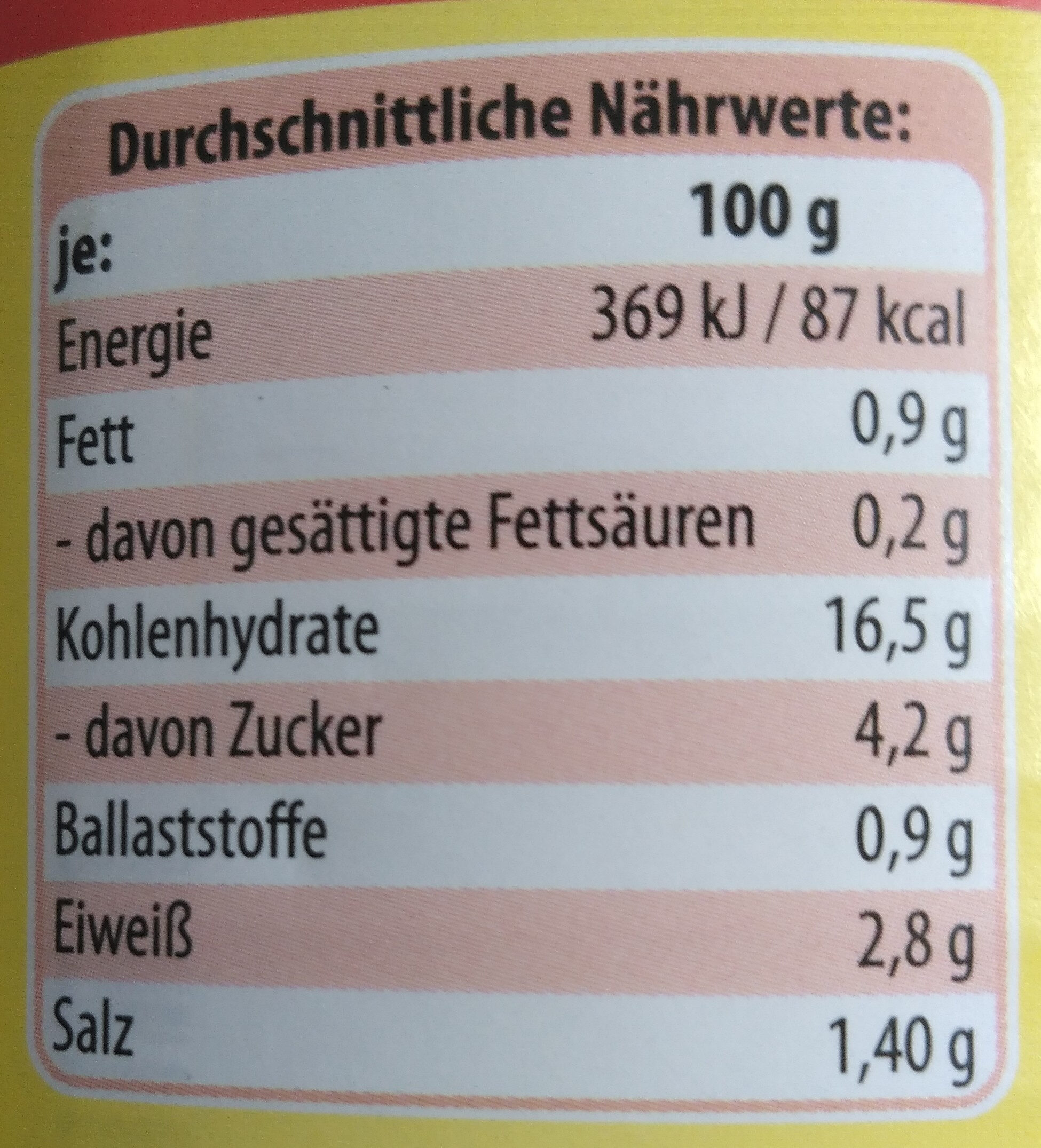 Ravioli in Tomatensoße - Nutrition facts - de